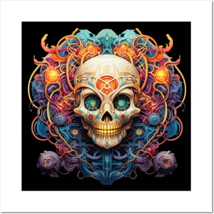 Psychedelic Skull Trippy DMT Art Posters and Art